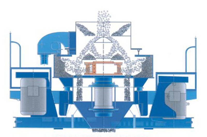 石頭鵝卵石制砂機結構原理圖
